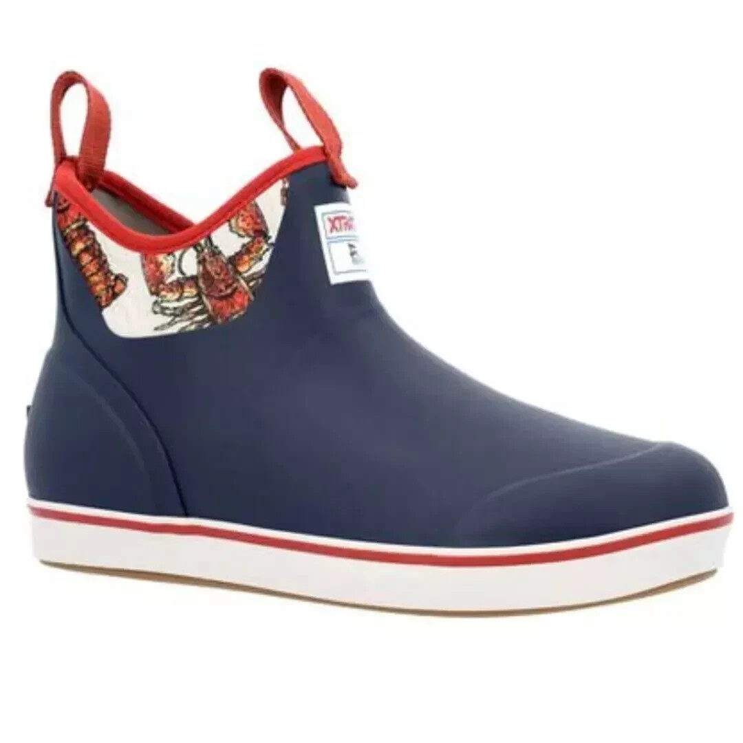 Xtratuf XWAB9LOB Women's 6" Ankle Deck Boots Fishe Wear Navy/Lobster Size 6 PR