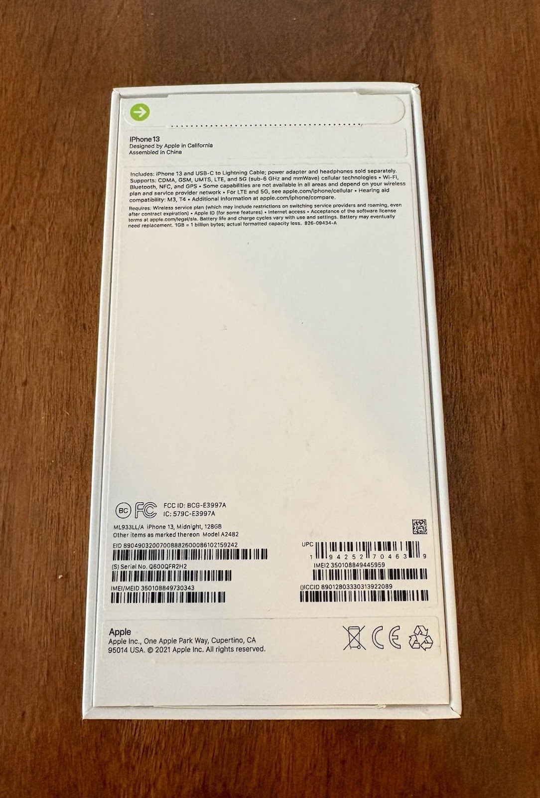 iPhone 13 Midnight 128 Gb - Empty Box Only