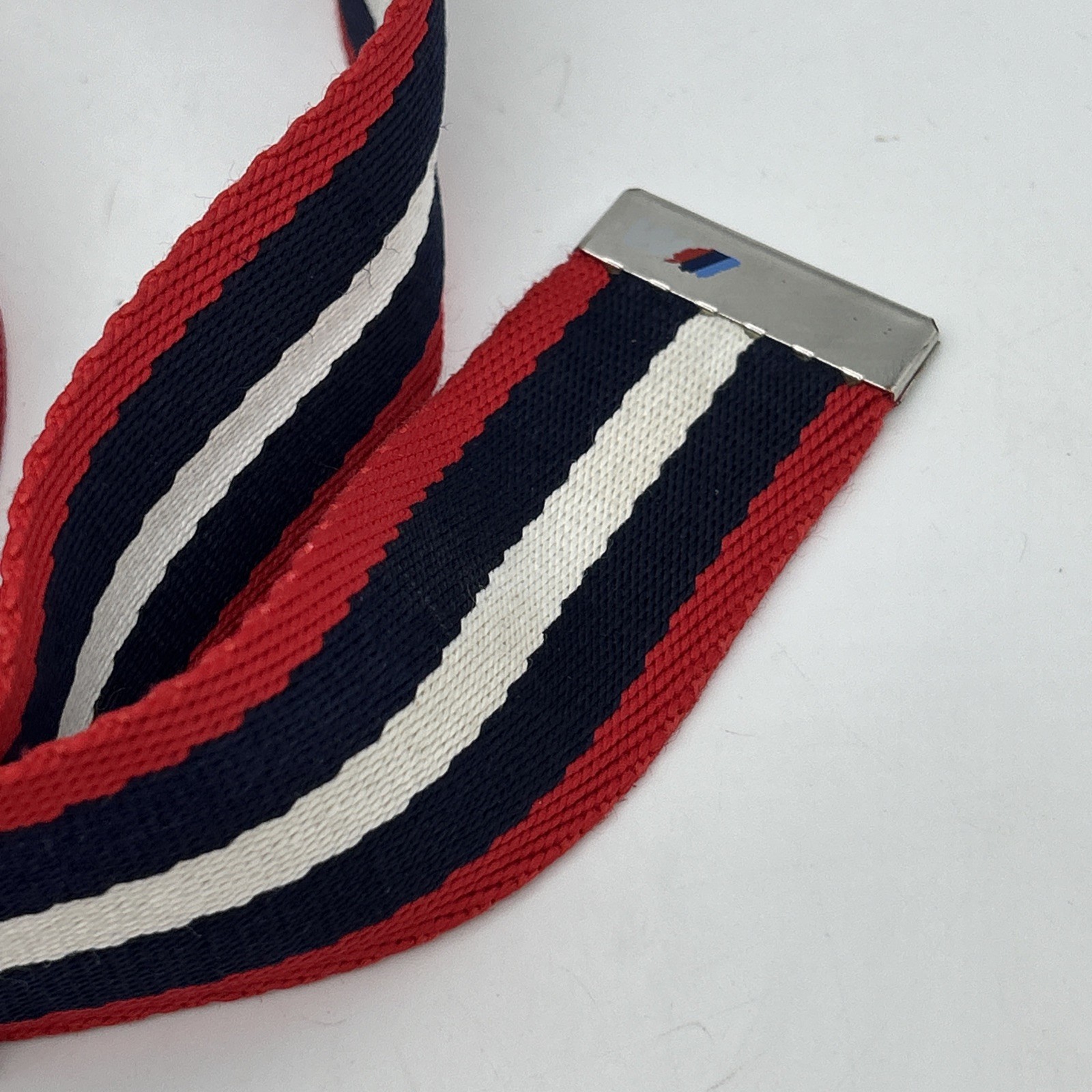 BMW Motorsport Men's Belt 115cm Webbing Metal Buckle Red White Blue