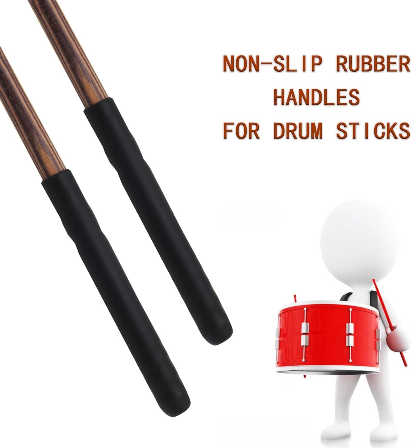 Drumstick Practice Grips 2-Pack – Non-Slip and Reusable for Precision Playing