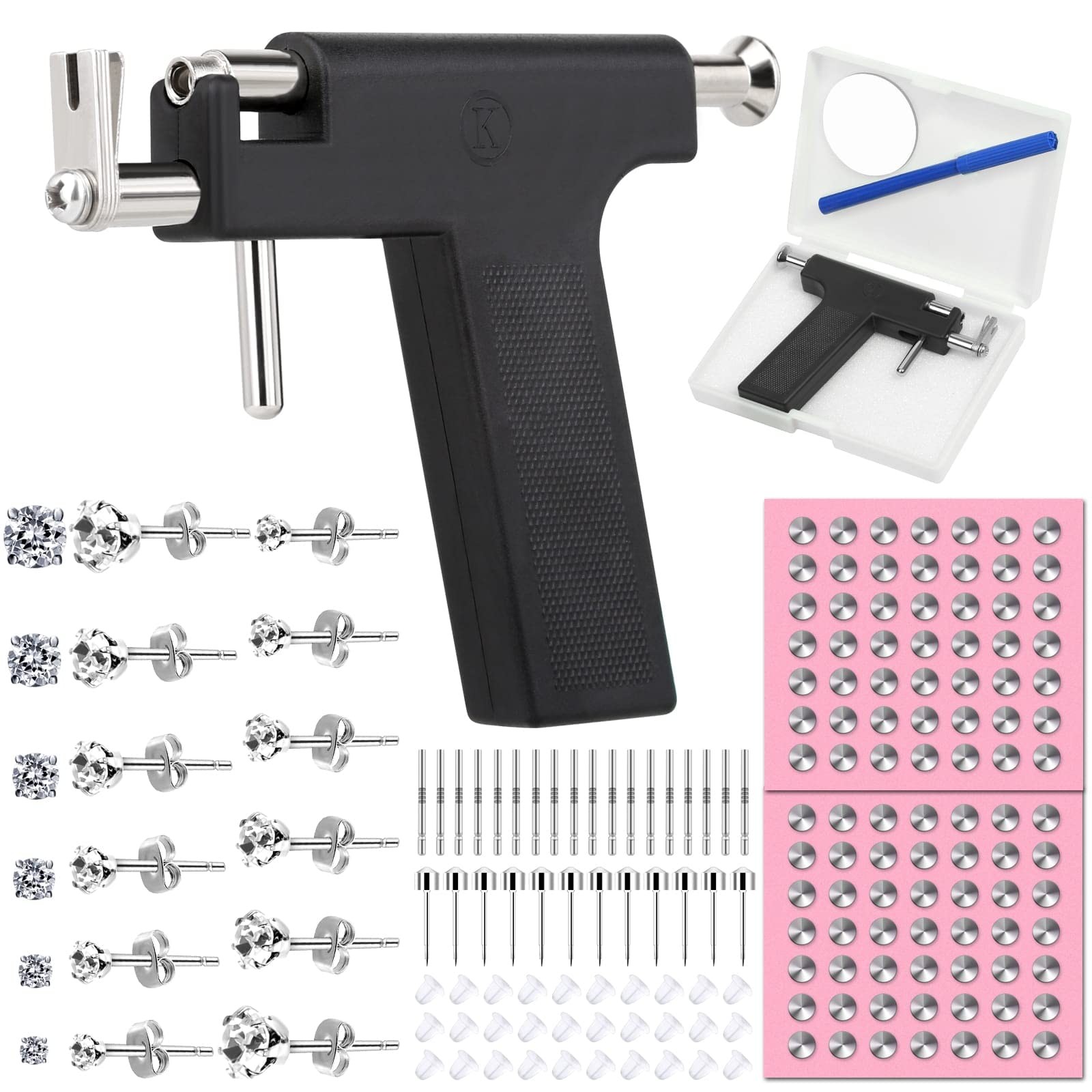 Professional Ear Piercing Gun Kit, Reusable Piercing Gun with Stainless Steel