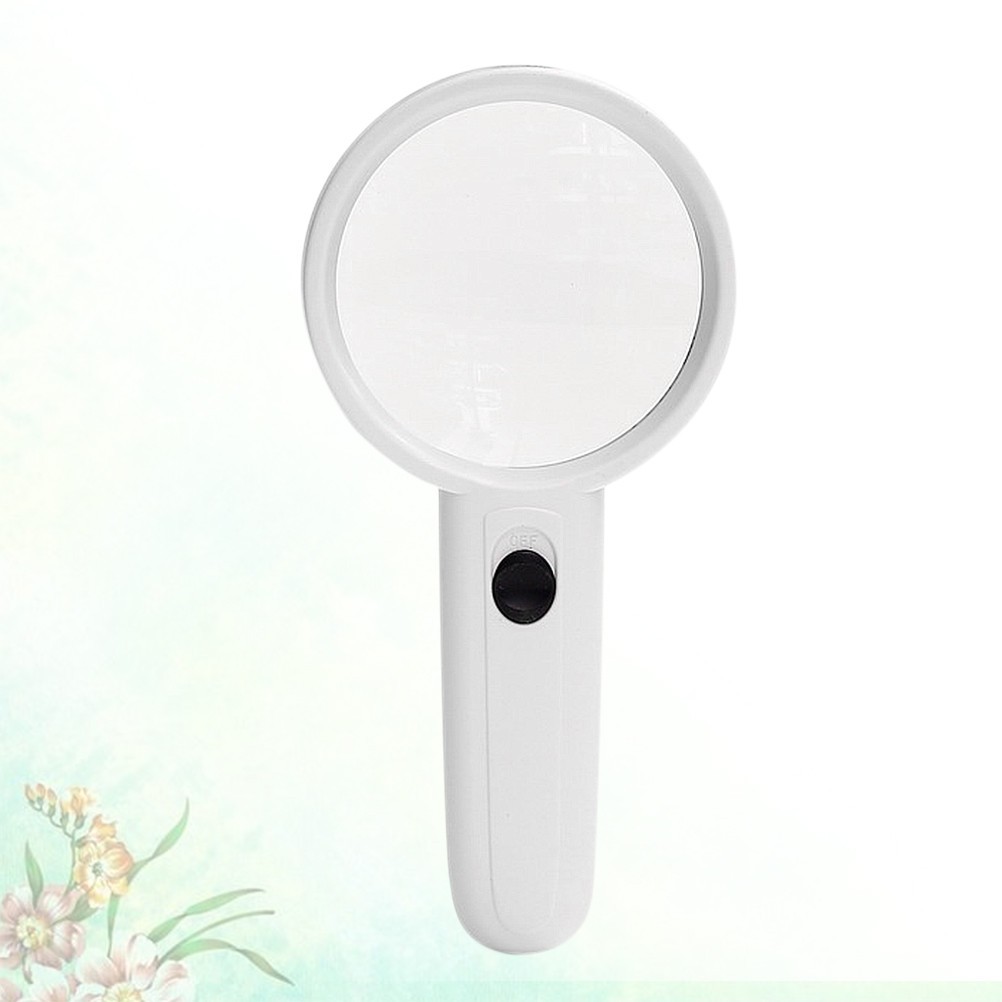 3X Led Glass With Plastic Handle Lightweight Handheld Magnifier