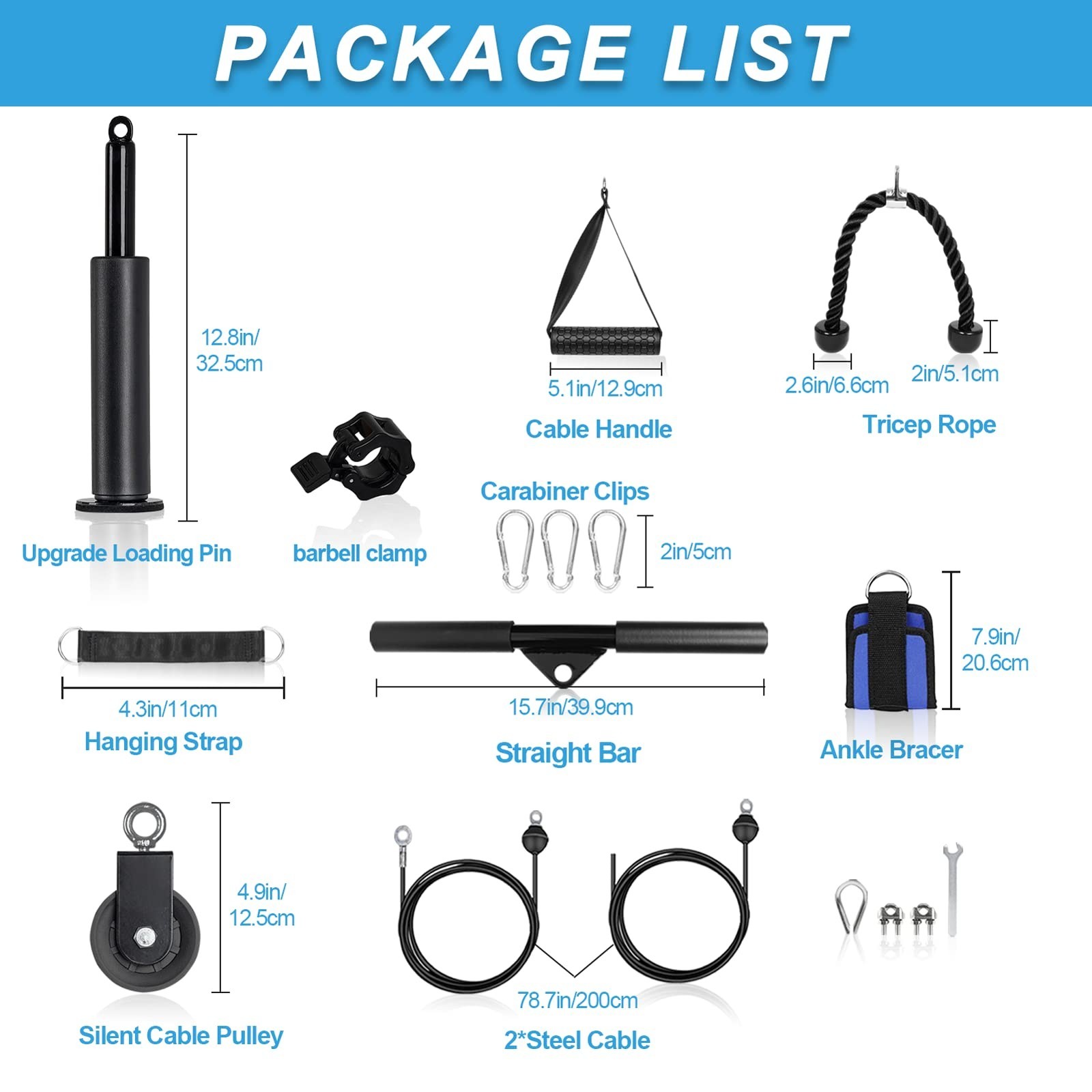 Dual Cable Pulley System for Home Gym - LAT Pull Down Machine, Triceps & Back Wo