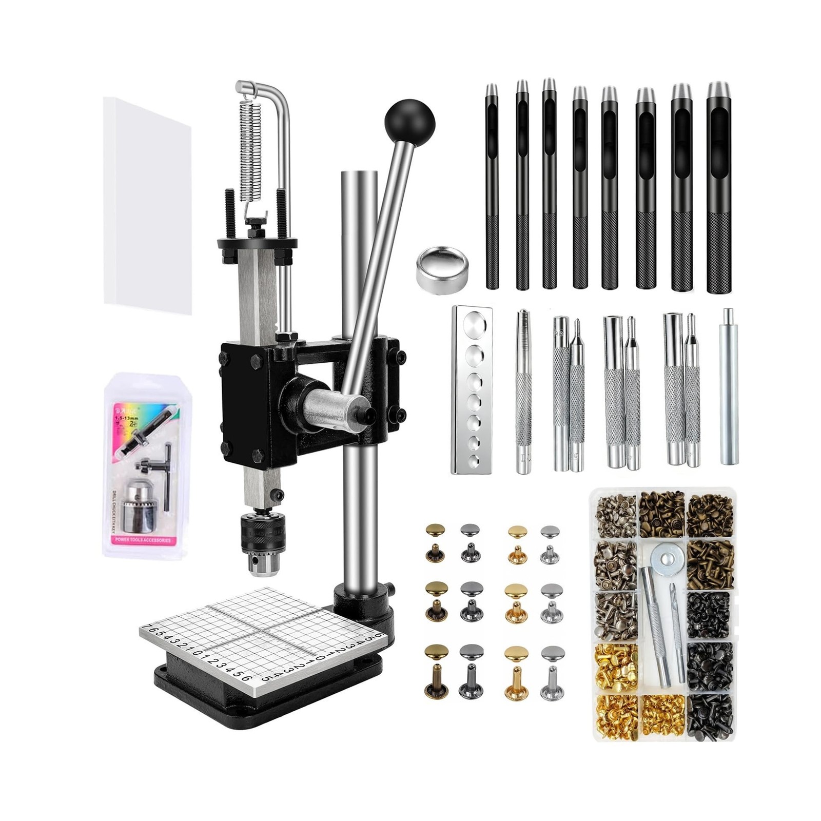 Leather Press Machine,Hole Puncher Hand Punching Machine with 2... FAST USA SHIP