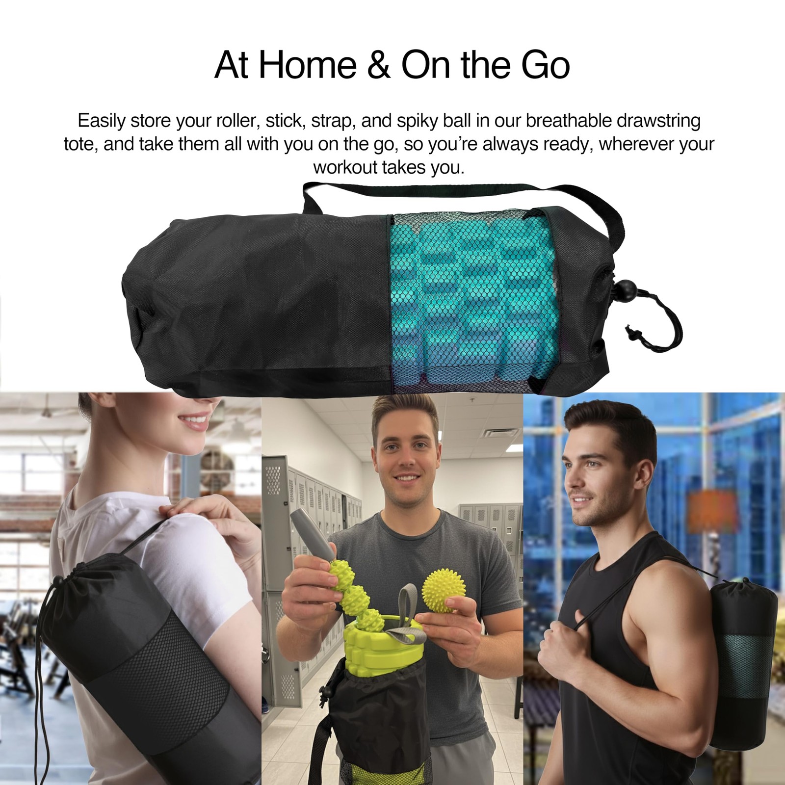 321 STRONG 5 in 1 Foam Roller Set Includes Hollow Core Massage Roller with End C