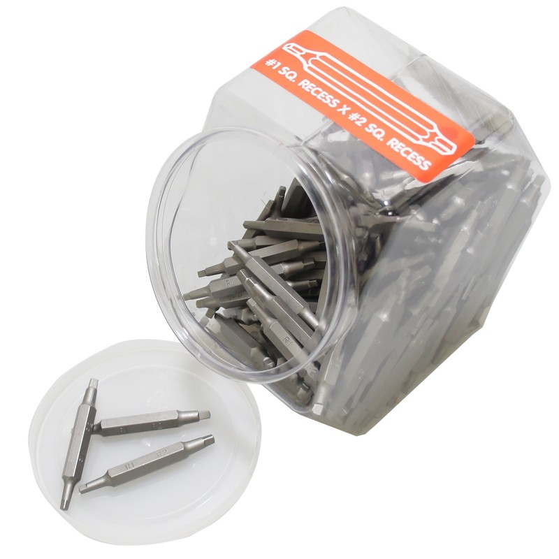 Best Way Tools 84010 Steel Square Hex Double-Ended Screwdriver Bit No.1 x No.2