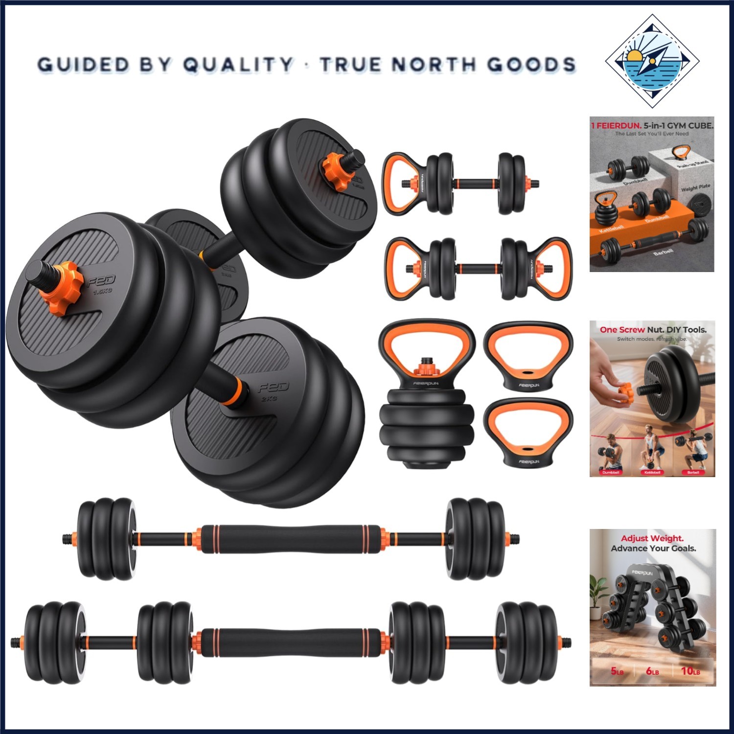 Dumbbell and Kettlebell Set with Adjustable Weights for All Fitness Levels