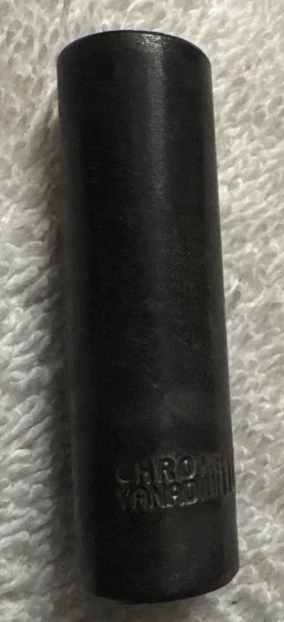 10 mm X 1/4” dr,6 Pt SOCKET deep CHROME VANADIUM black oxide vtg tool, 10mm