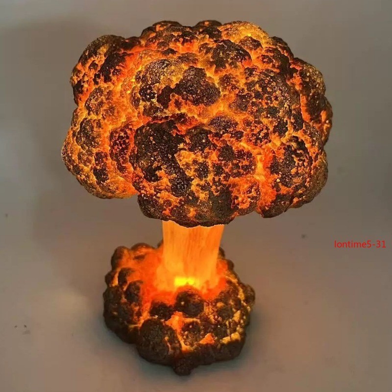 3D Mushroom Cloud LED Table Lamp Atomic Bomb Model Desktop Decor Ornament Gift