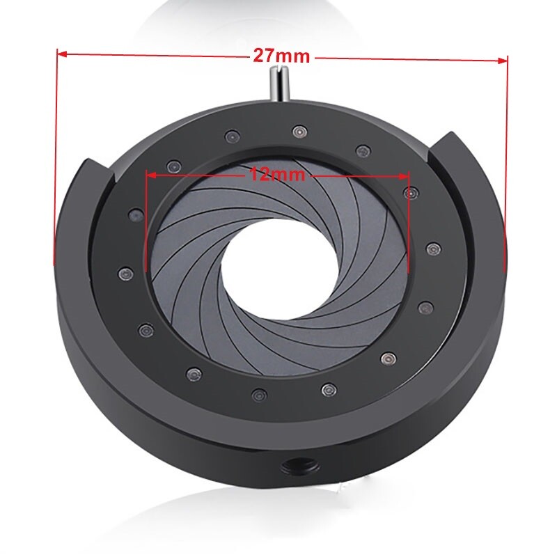 1-12mmMechanical Iris Adjustable Aperture Microscope Camera Module M4 Thread