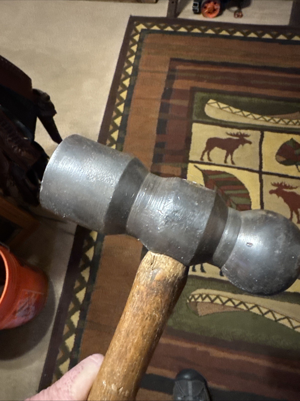 Vintage Huge 7 lb Ball Peen Hammer