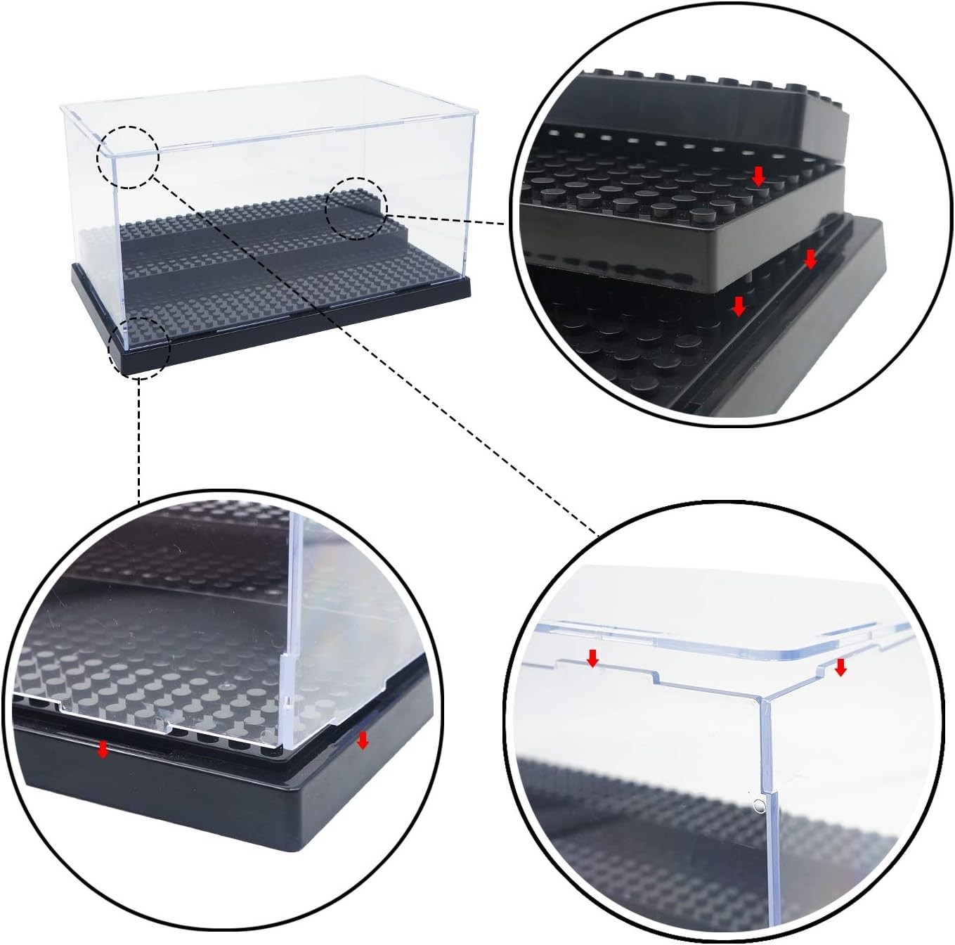 Display Case for Minifigure Action Figures Blocks, Display Box Storage for Lego