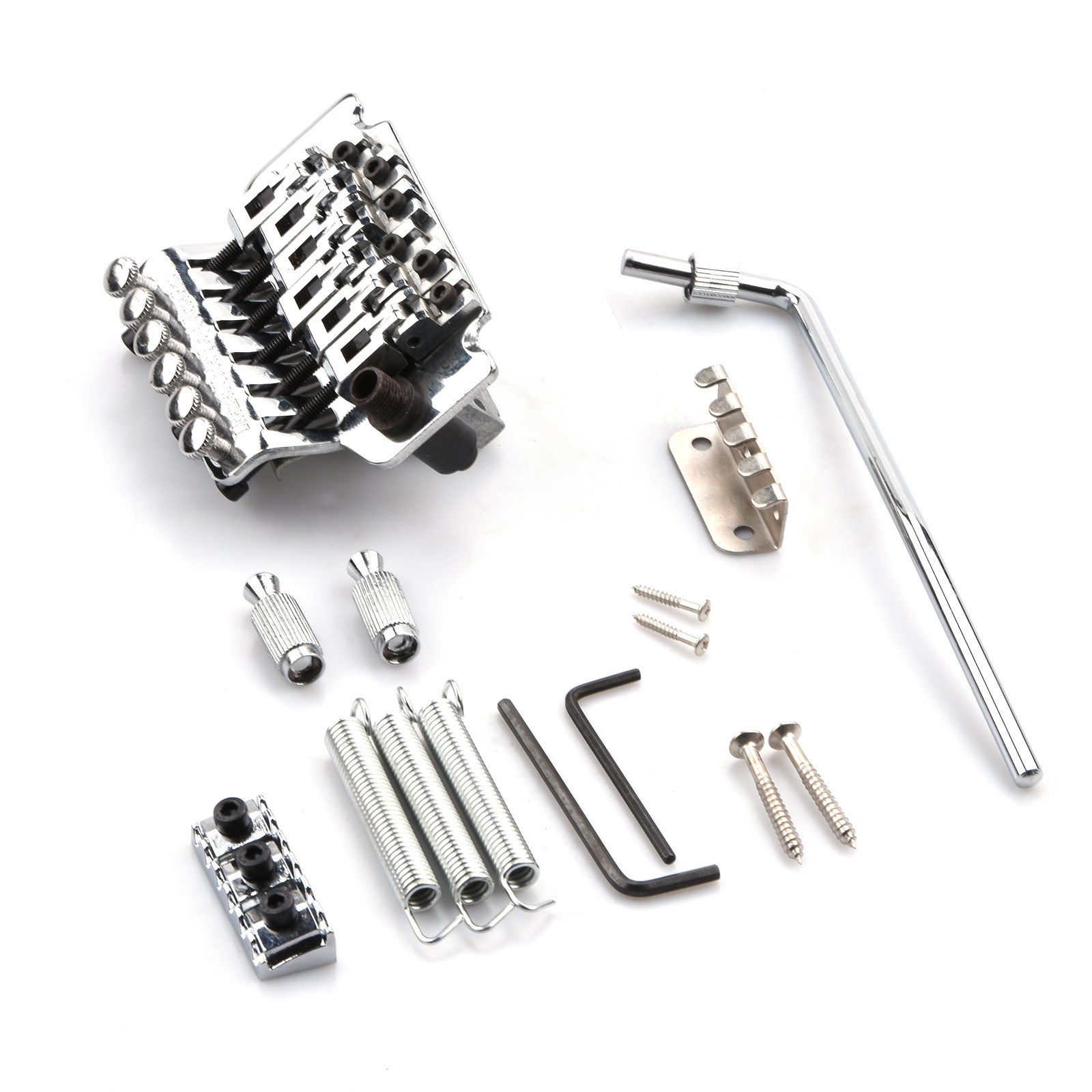 Electric Guitar Tremolo System Double Locking Bridge Kit Silver For Floyd Rose