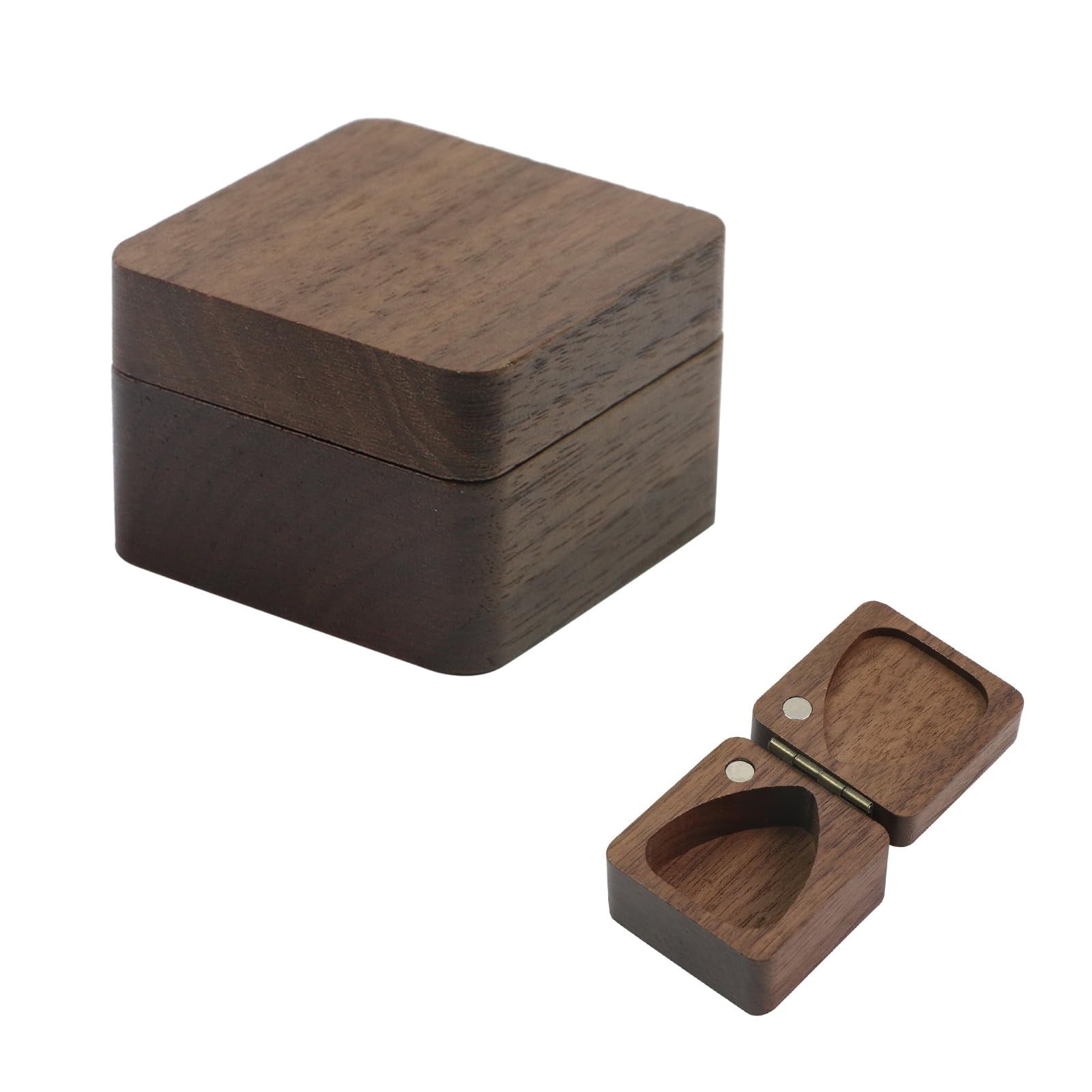 1 PCS Guitar Pick Box,Wooden Guitar Pick Holder Guitar Picks Case Storage Org...