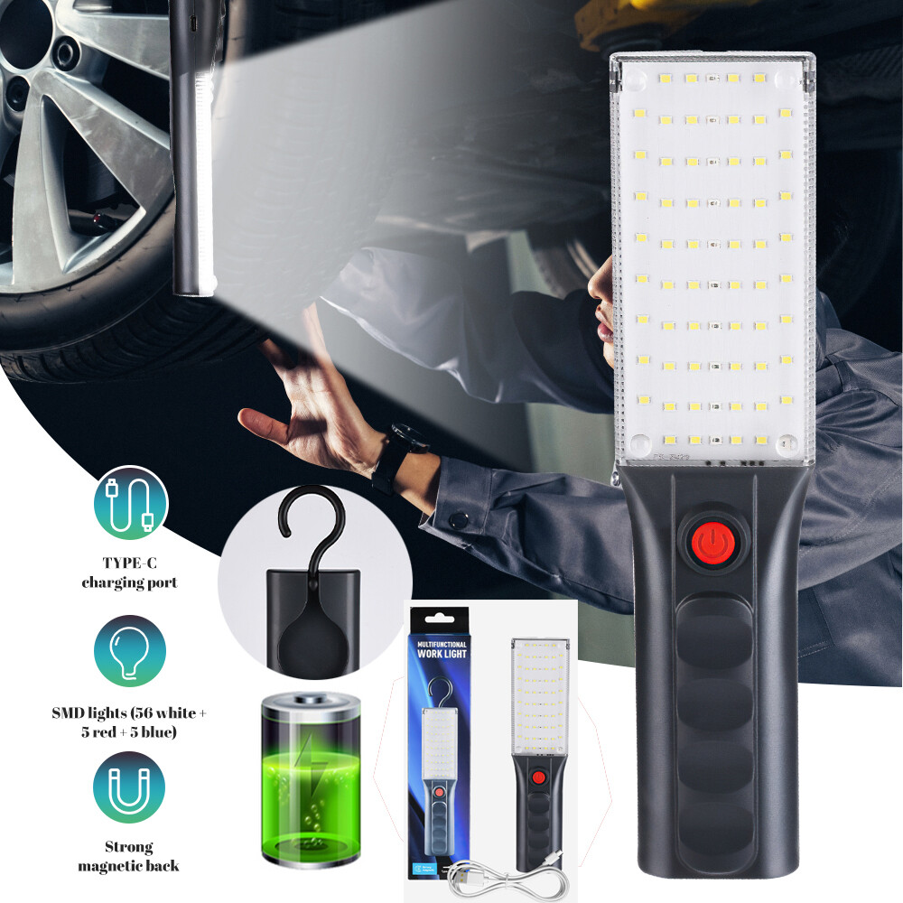 Magnetic Flashlight LED Rechargeable Work Light Multi FlashLight With Hook