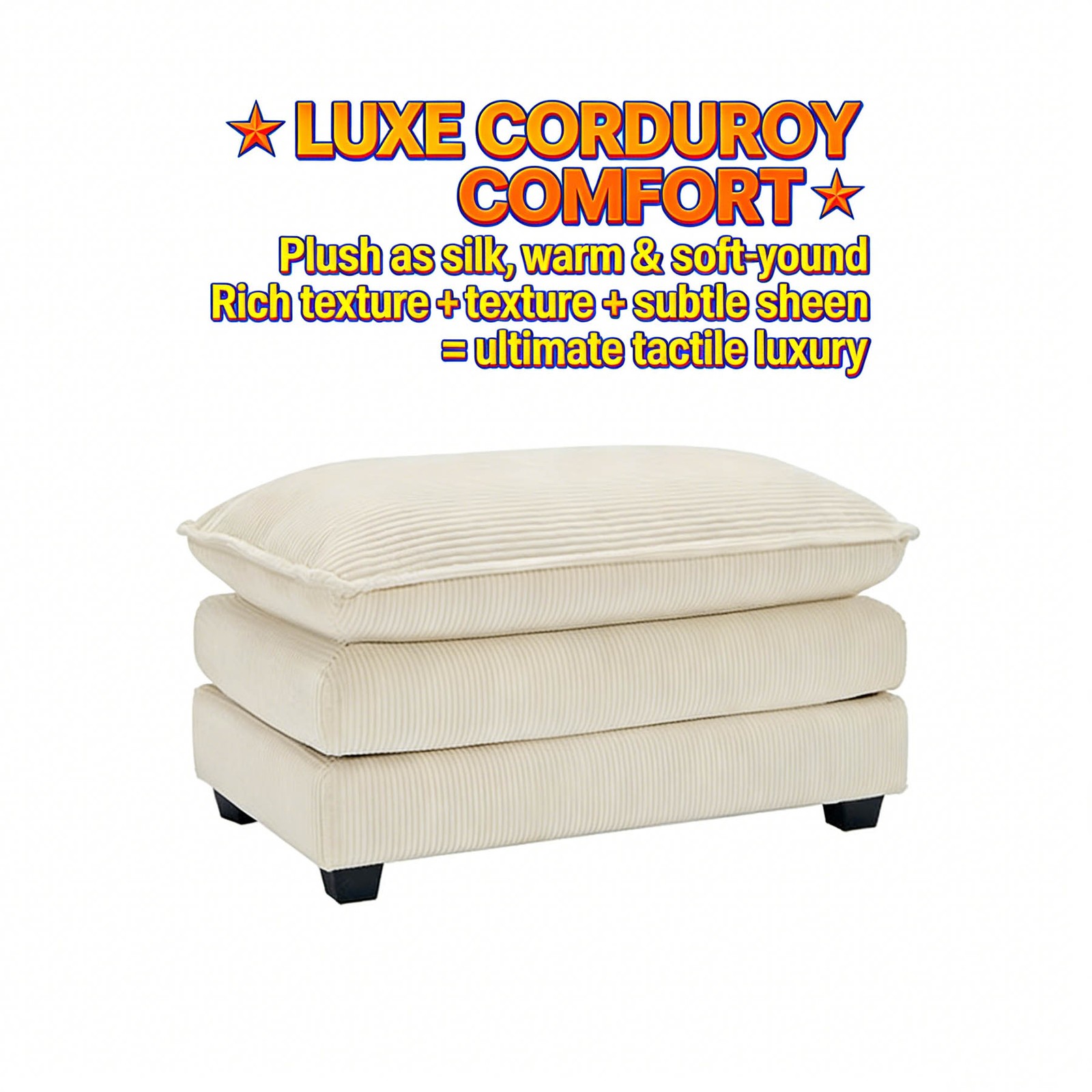 Footstool Corduroy With double-layer cushion With removable armrests