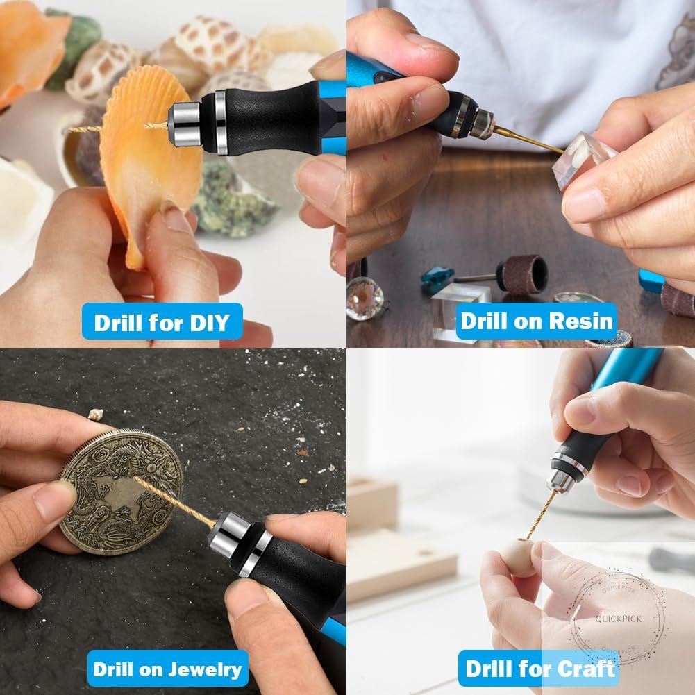 3-Speed Cordless Mini Drill Pen With 10 Small Drill Bits,Rechargeable Electric