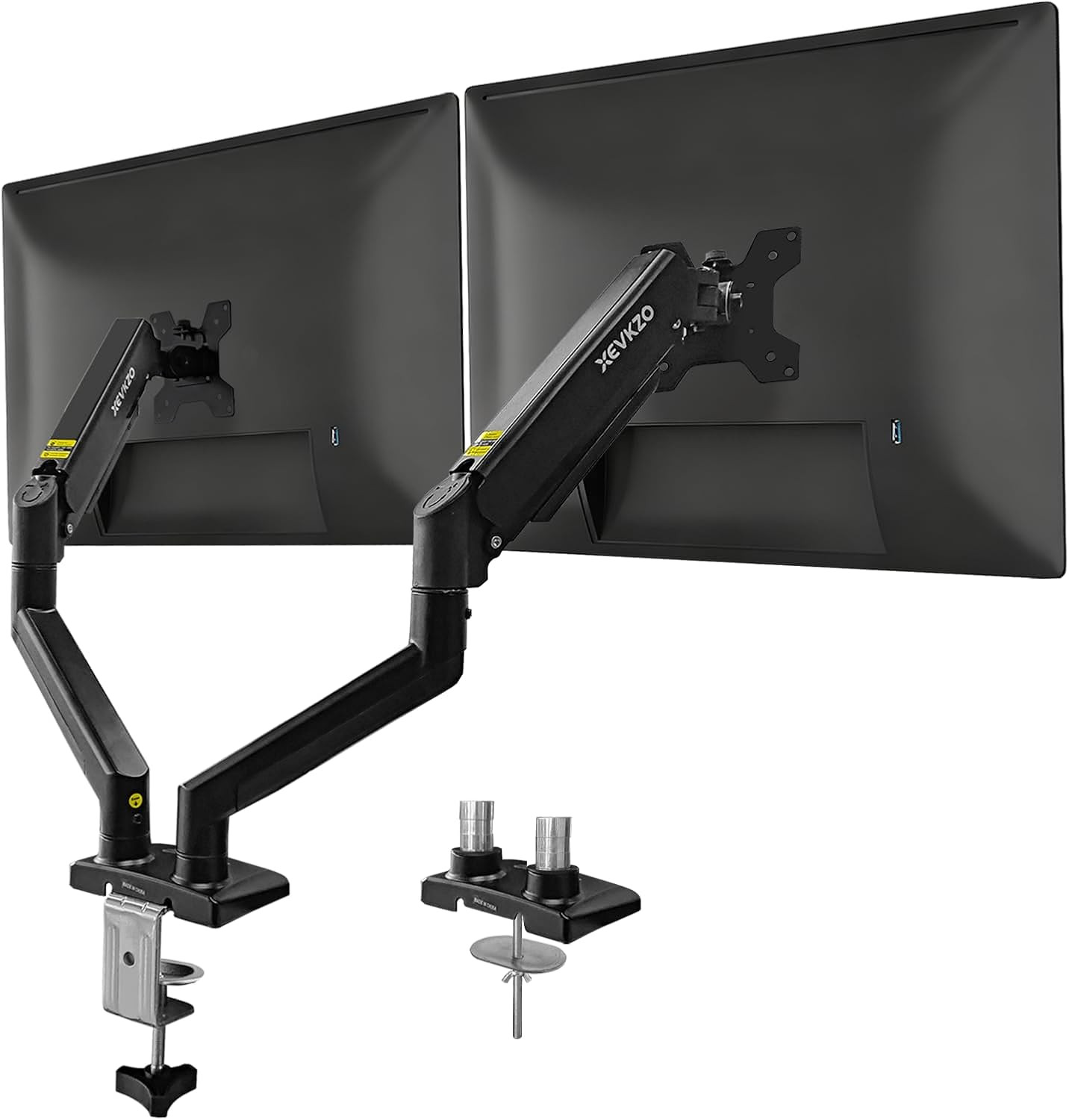Dual Monitor Arms, Gas Spring Monitor Arms for 2 Monitors up to 34" Curved/Flat,