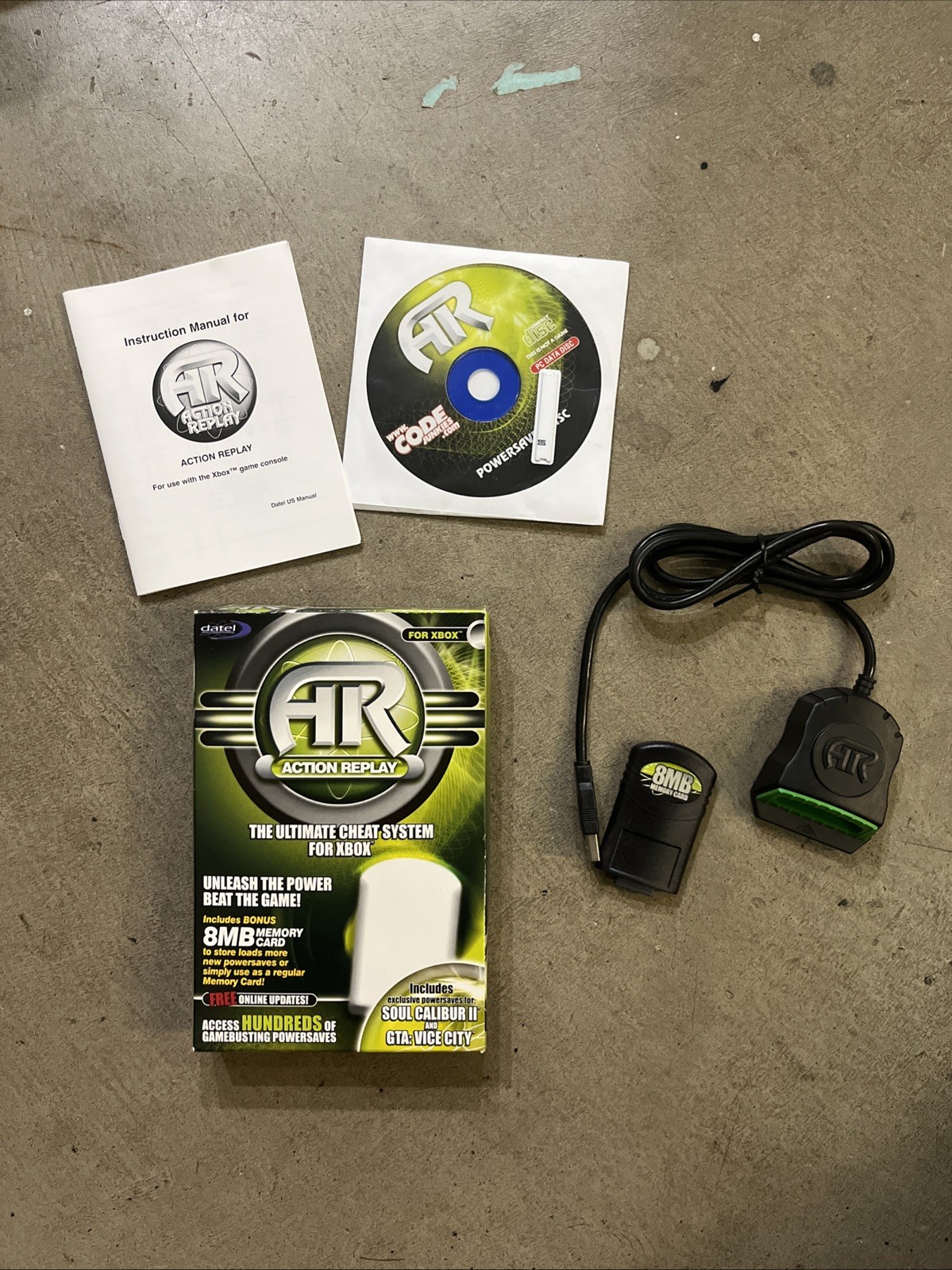 Action Replay Xbox AR Memory Card with USB Dongle & Disc Original Xbox