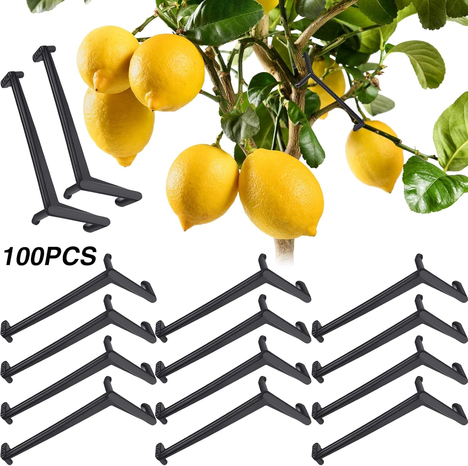 Lasnten 100 Pieces Black Fruit Tree Branch Limb Spreader for Strong...