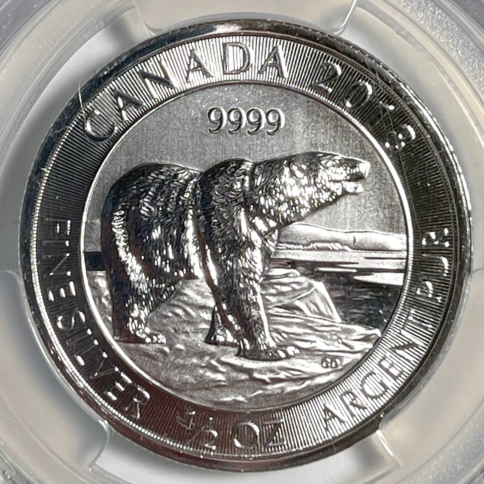 2018 Canada $2 Silver Polar Bear PCGS MS70 Fine Silver 1/2 Oz .9999