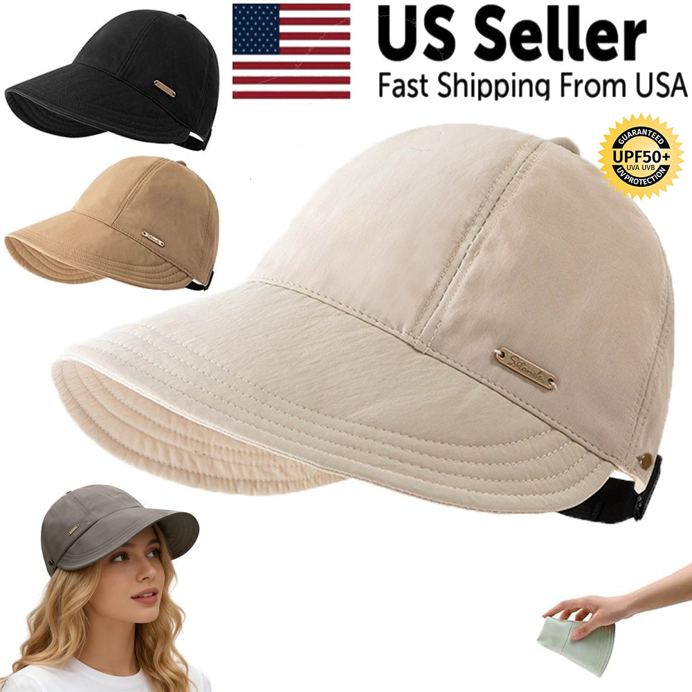 UPF 50+Womens Sun Hat UV Protection Hiking Fishing Hats Wide Brim Hat Adjustable