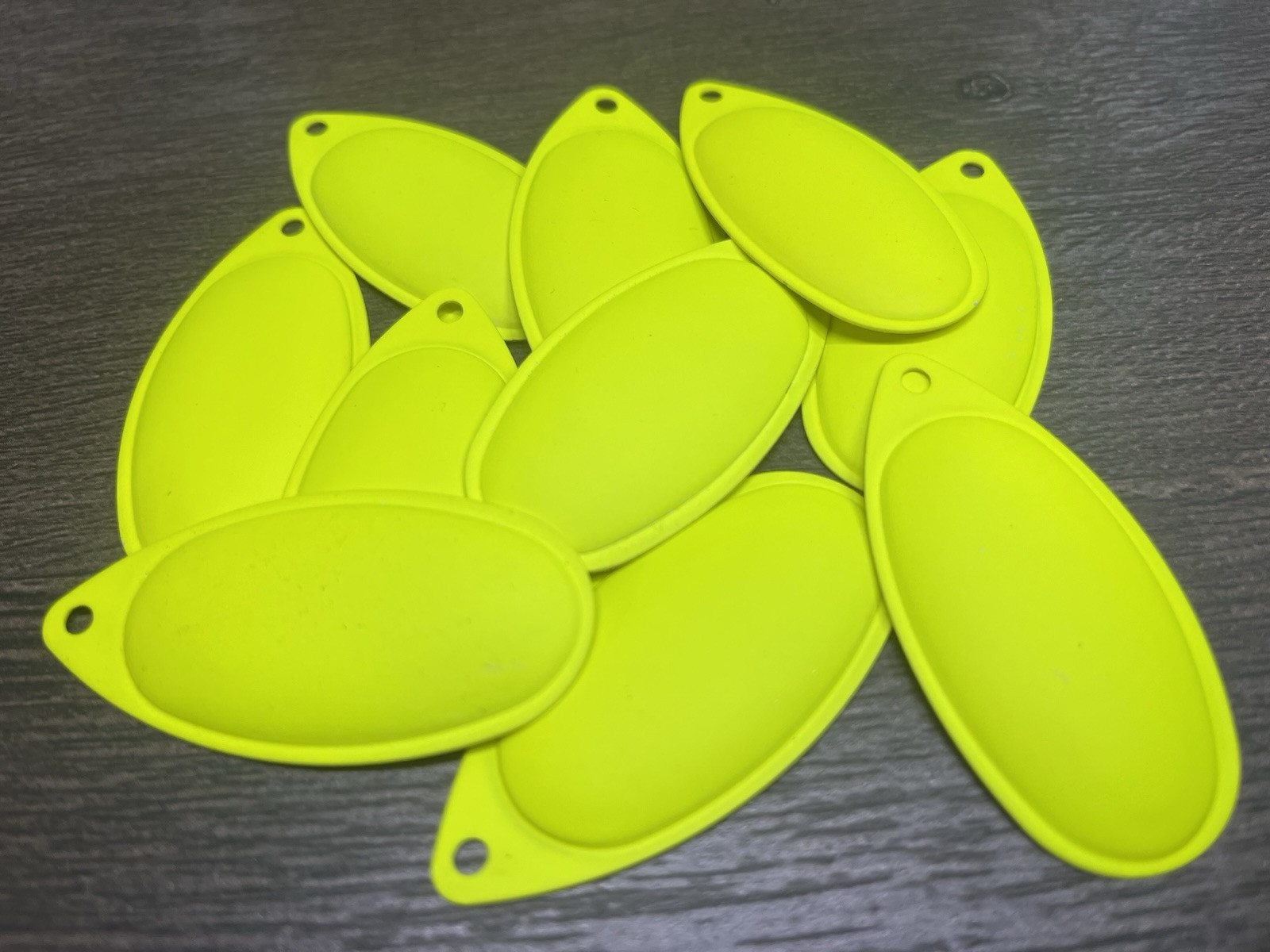 10 Ct Large Size 6 French Chartreuse Matte Spinner Blades NEW Pike Muskie 2 1/8”