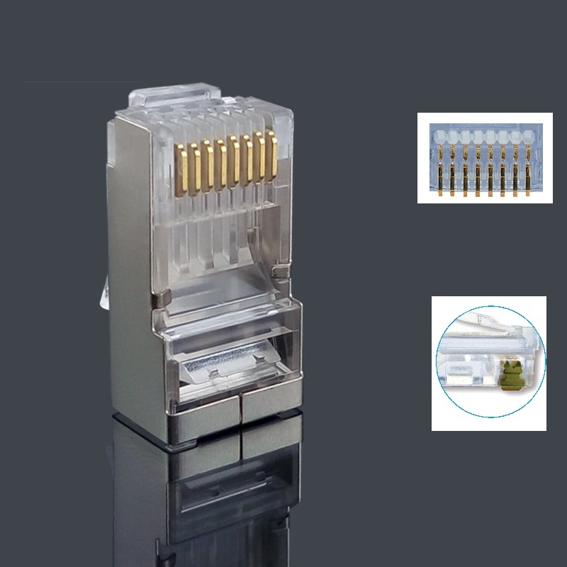 1000 Pcs LOT RJ45 8P8C Network Shielded Modular CAT5 CAT5E Plug Connector STP