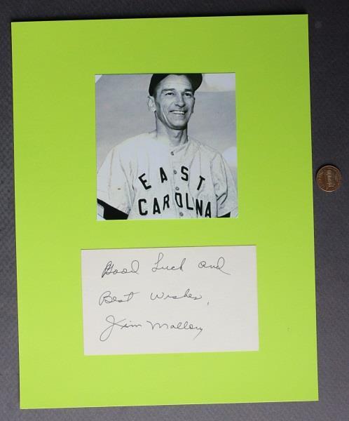1940s Cardinals Senators Giants player Jim Mallory signed autograph & photo ----