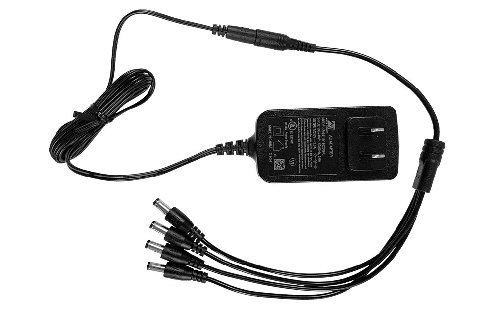 ✅ Lorex Camera Power Adapter 12V 2A with 4-in-1 Splitter Cables ACCPWR12V2AH4B ✅