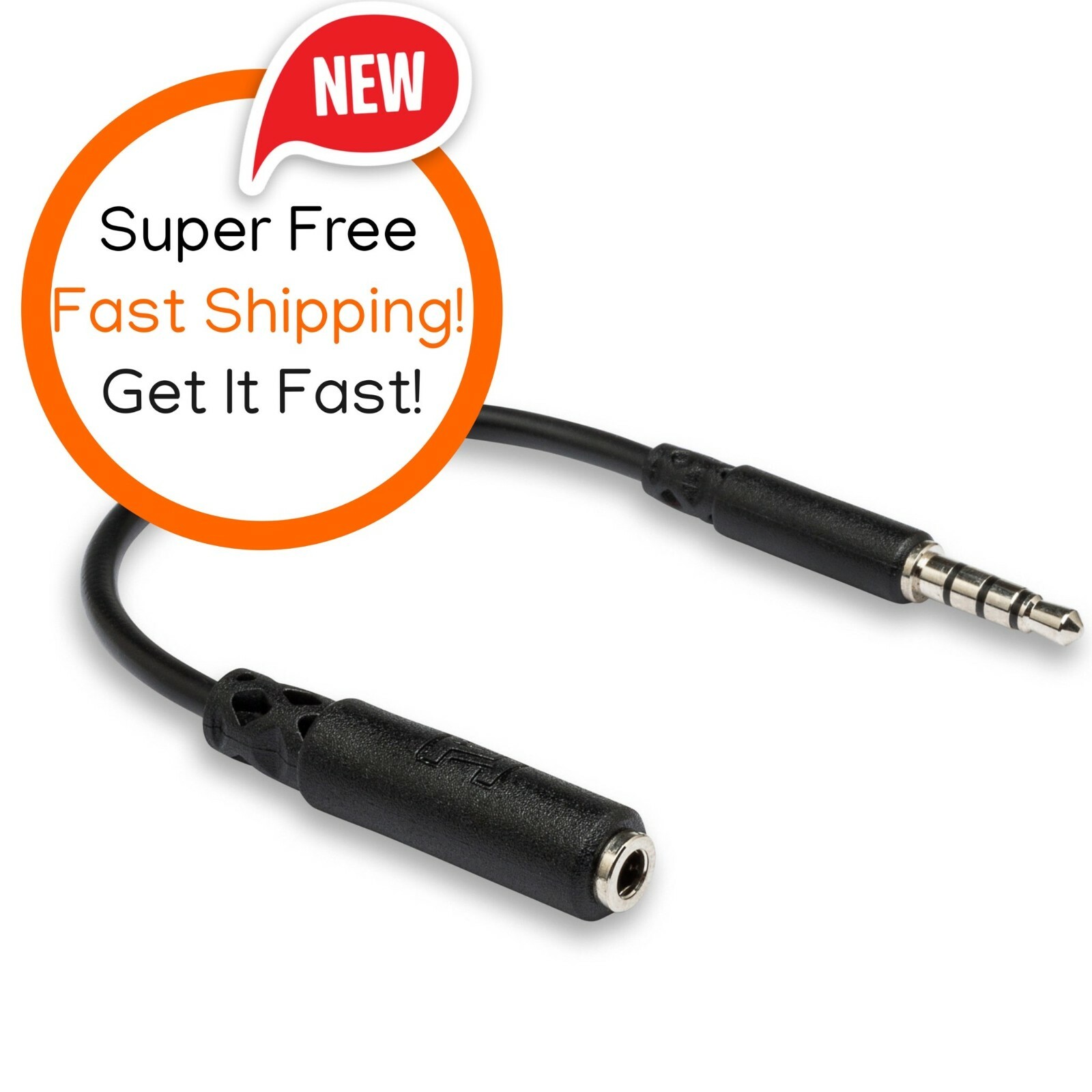 Hosa Headphone Adapter (3.5mm TRRS to Slim 3.5mm TRRS) MHE-158 - New