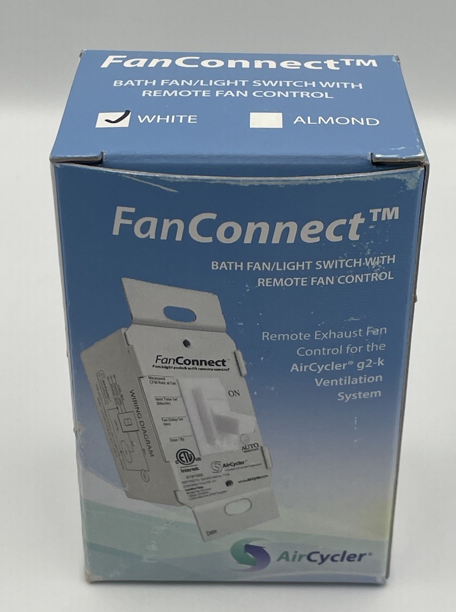 FanConnect AirCycler Fan Control Switch WHITE  AC-FCS **NEW** in box