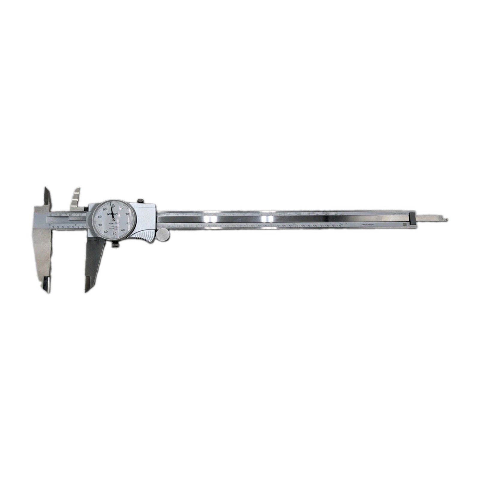 Mitutoyo 505-746 Dial Caliper 12 Inch 0-12 Range 0.001 Graduation White Face