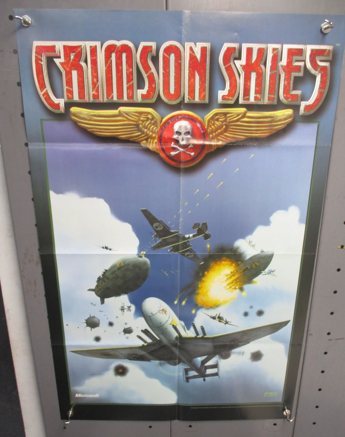 2000 FASA - MICROSOFT Promo Poster CRIMSON SKIES 21.5"x33.5" War Game CM6382