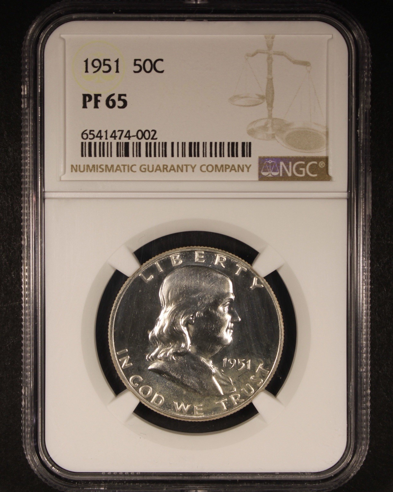 1951 Franklin Half Dollar - 50c NGC PR65 - Better Date Proof Coin!