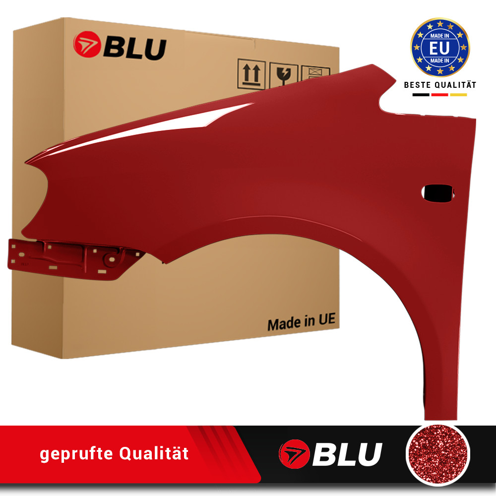 Fender For VW Caddy III 3 2K LA3W Left Red 04-10 Front Painted Galvanized