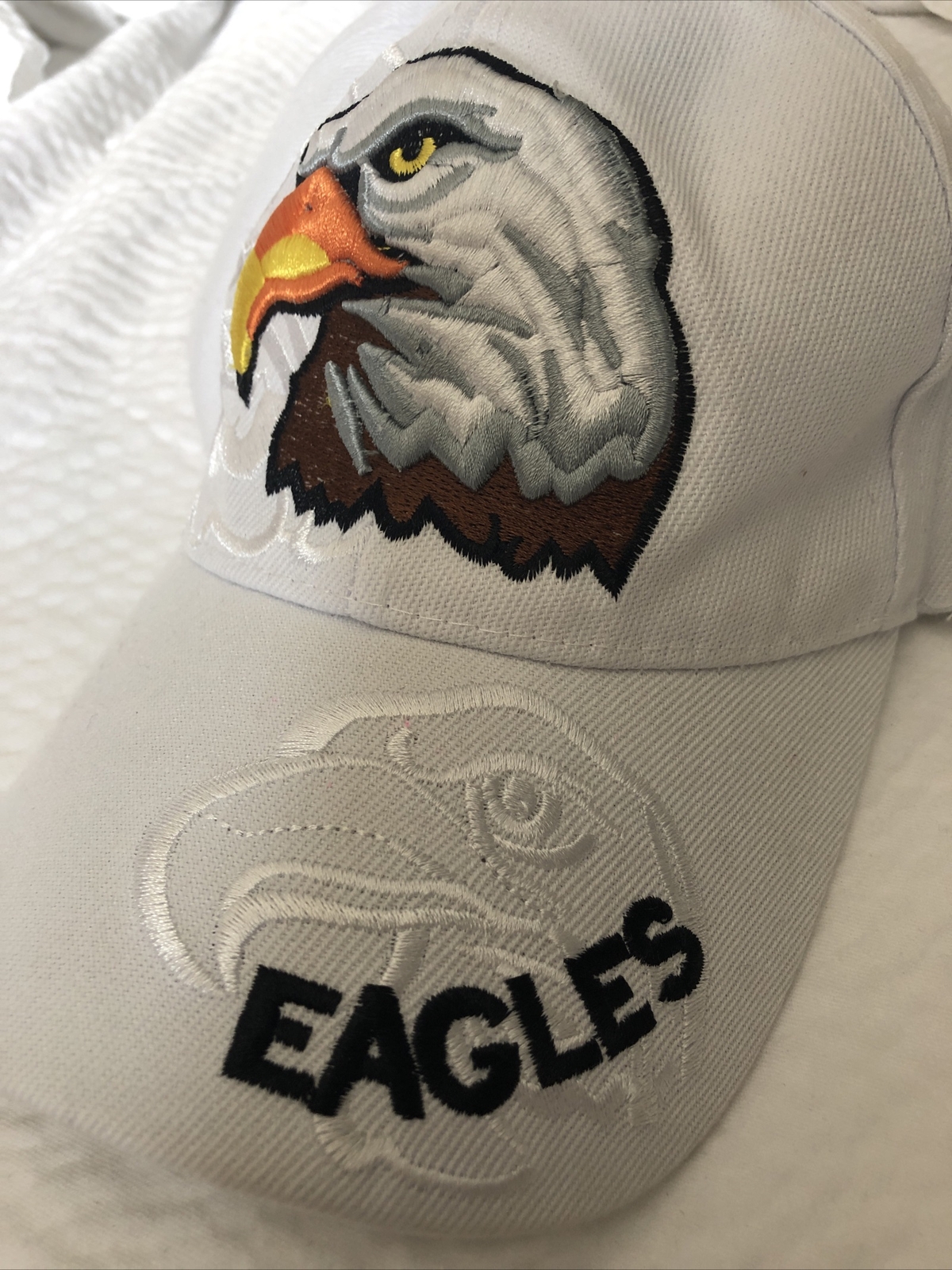 Eagles Cap Hat White Adjustable new w Tags Embroidered
