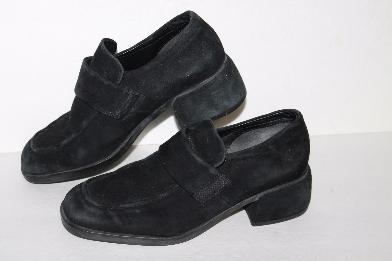 ECCO Suede Loafers, #570223, Black, Leather, Womens US Size 7.5. EU 38