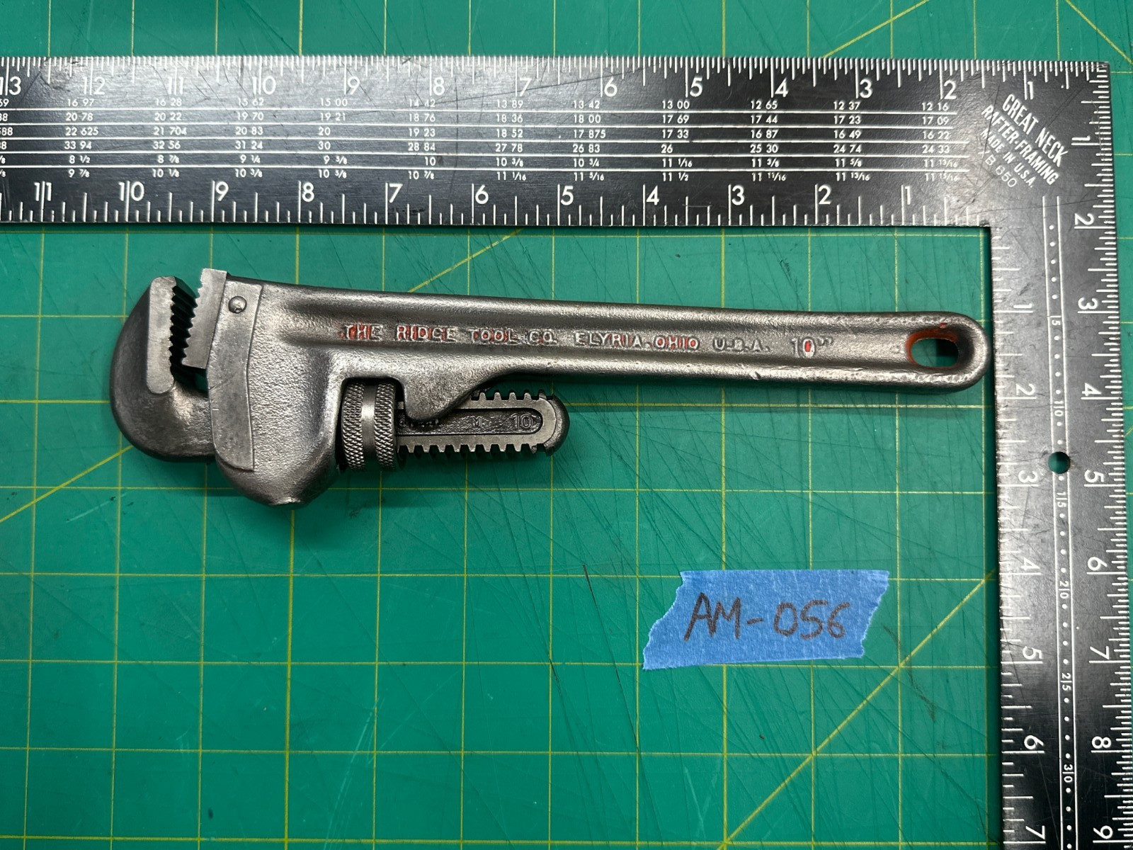 Vintage 10" The RidGid Tool Co. Heavy Duty Adjustable Pipe Wrench Made In USA