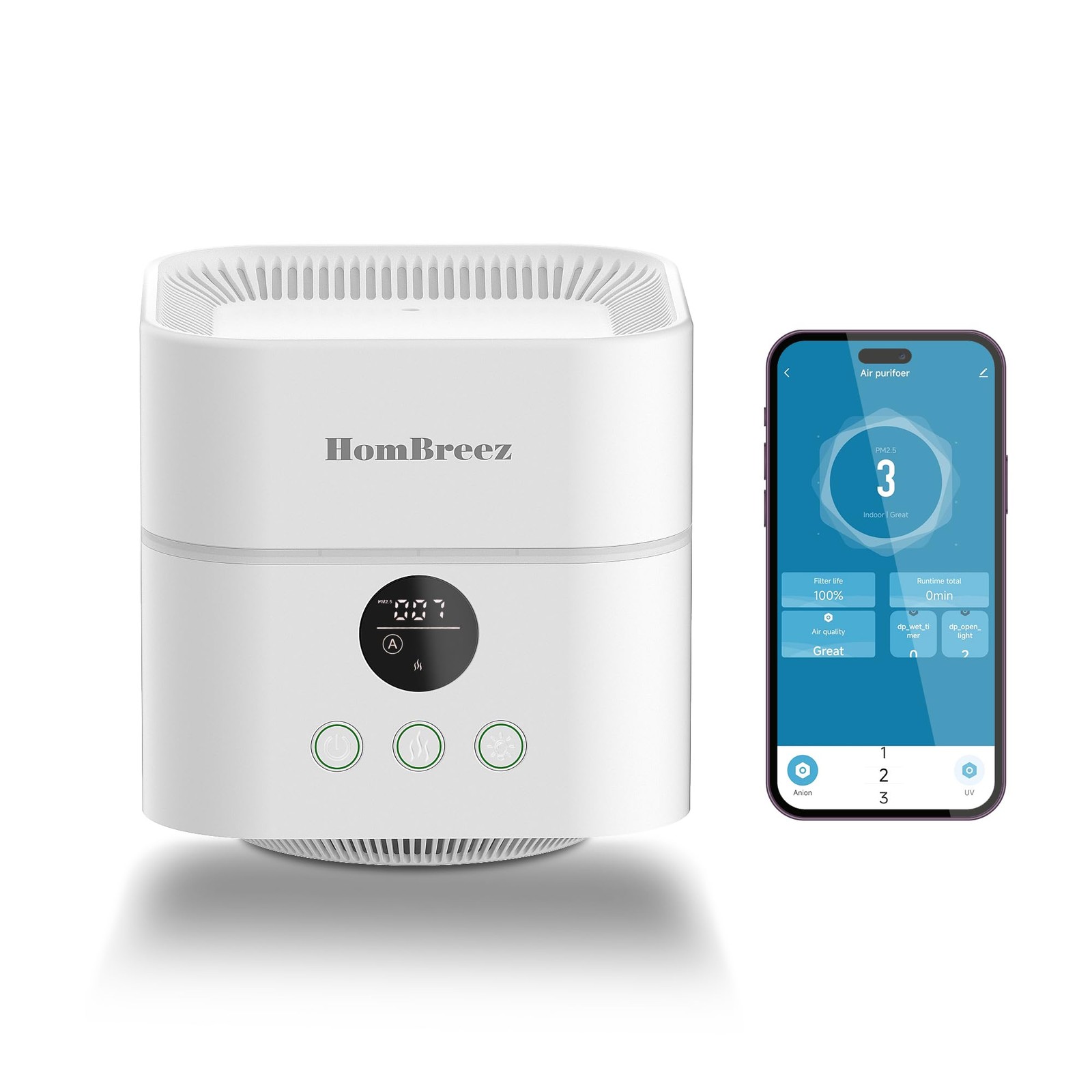 Air Purifier and Humidifier Combo for Bedroom, Covers Up to 200ft², H13 True ...