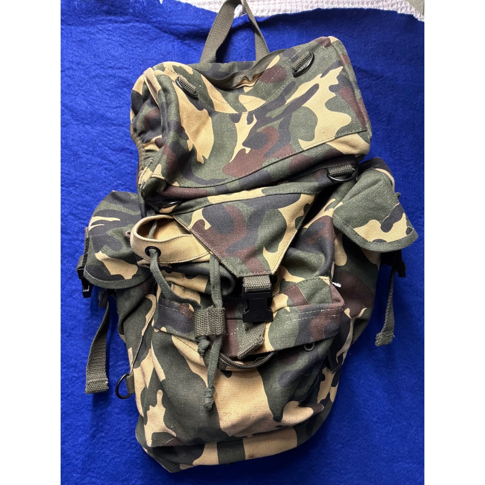 Gorpcore Unisex Unbranded Rucksack Backpack Large Woodland Camo Green