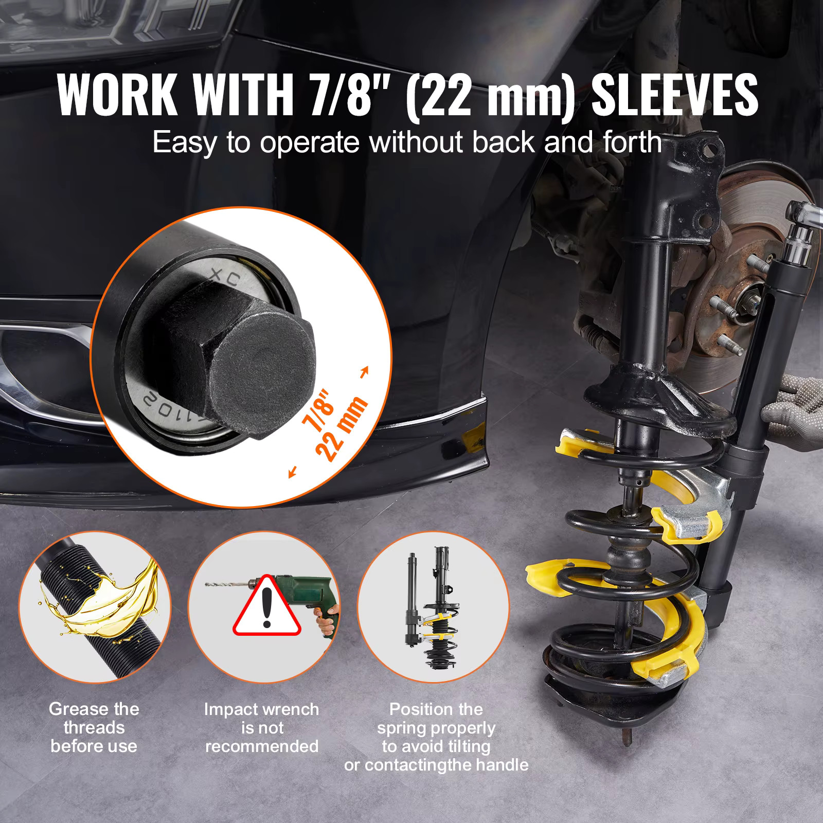 VEVOR Coil Spring Strut Compressor Clamp Struts Shock Absorber Suspension 3 Pcs
