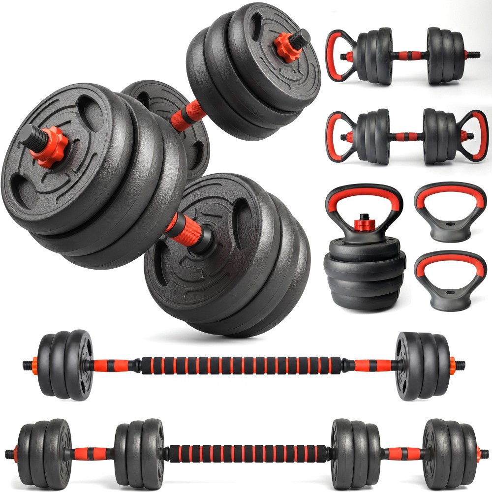 66LB Adjustable Dumbbell Set,Convertible Weights,Dumbbells, Barbell, Kettlebells