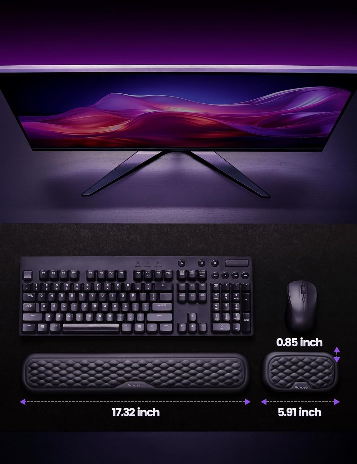 Wrist Rest for Keyboard and Mouse, Computer Ergonomic Wrist Support Pad, Soft...