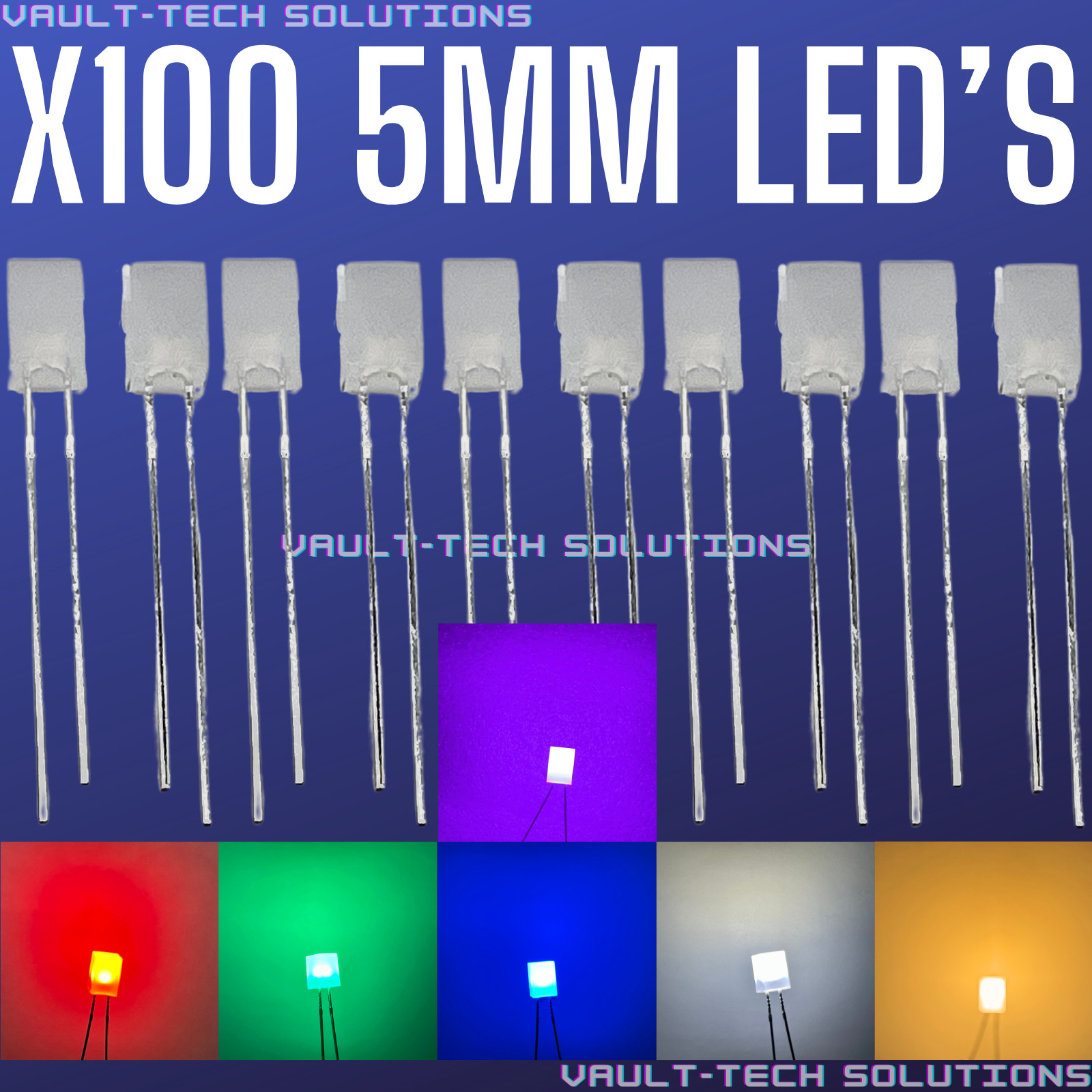 12 Volt Red Green Blue White 5mm LED GM Dash Switches Bulb Replacements 100ct pc