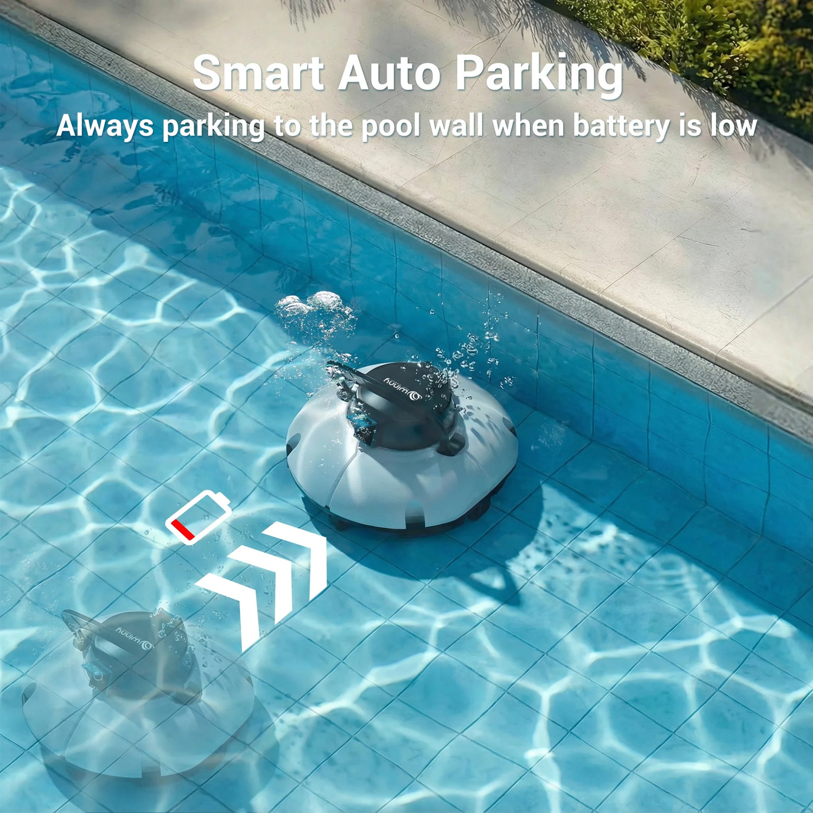 Cordless Robotic Pool Cleaner with Dual-Layer Filtration, 80-Min Runtime