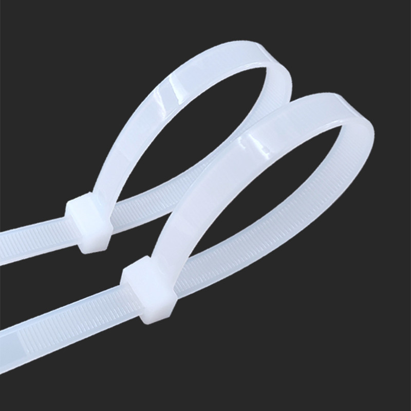 Self-Locking Plastic Nylon Cable Ties Nylon Zip Tie Wrap Black/White Width:7.2mm