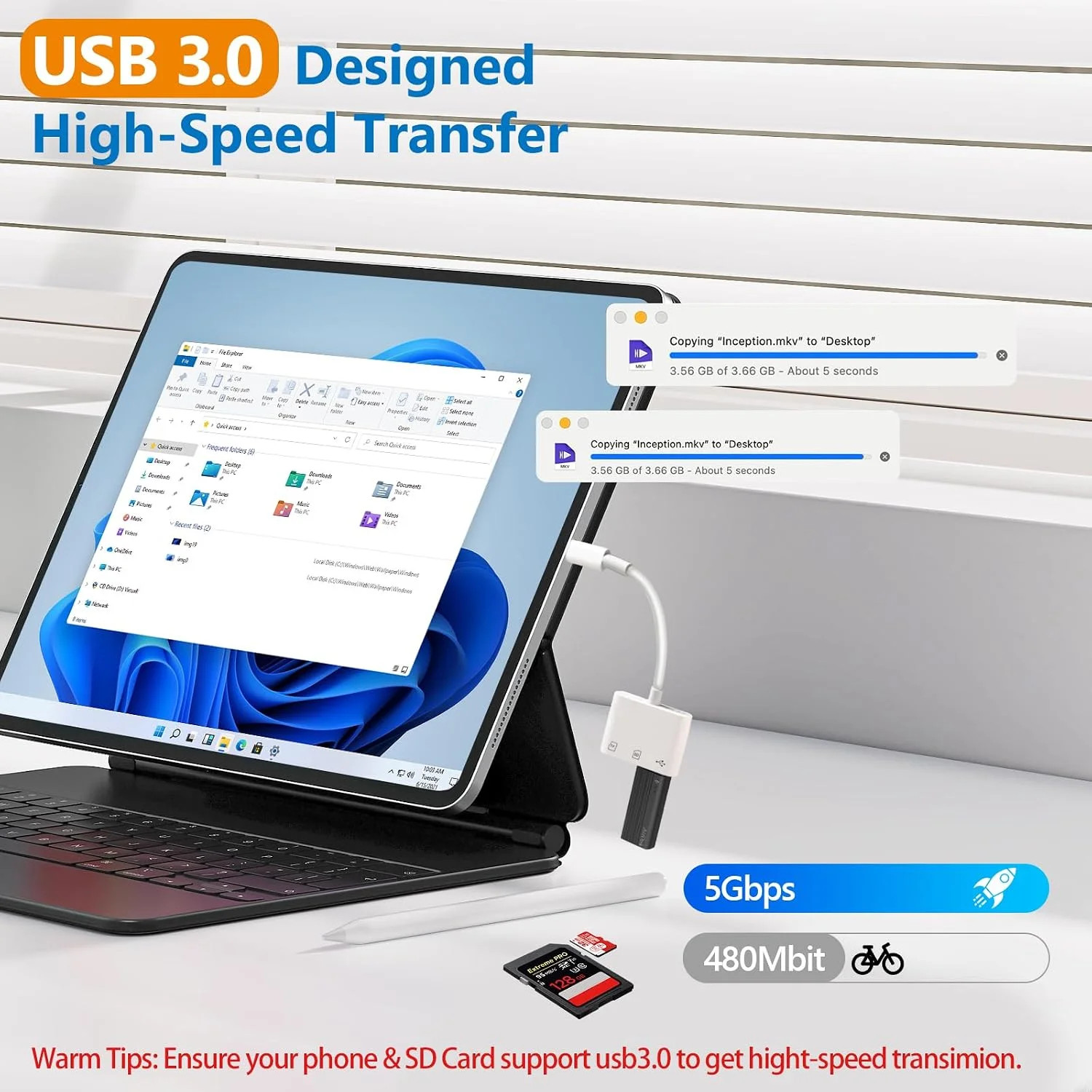USB C SD Card Reader, SD Card Reader for iPhone 15 16 iPad/Mac/Android Devices,