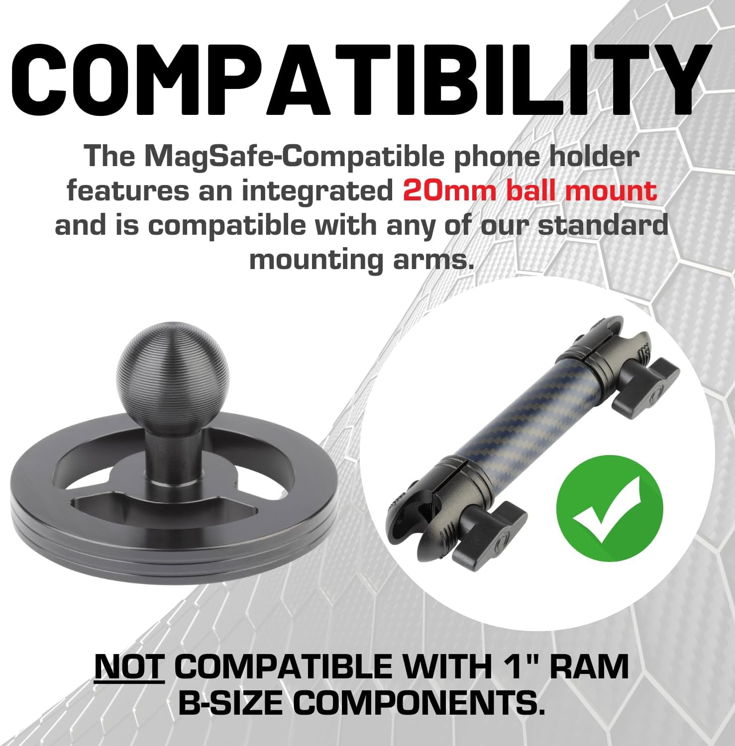 Bulletpoint Dash Mount Magnetic Cell Phone Holder Compatible with Magsafe Iphone