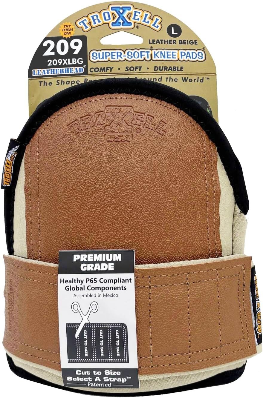 TROXELL USA - Super-Soft LeatherHead Kneepads (Large Size/Bagged in Pairs)
